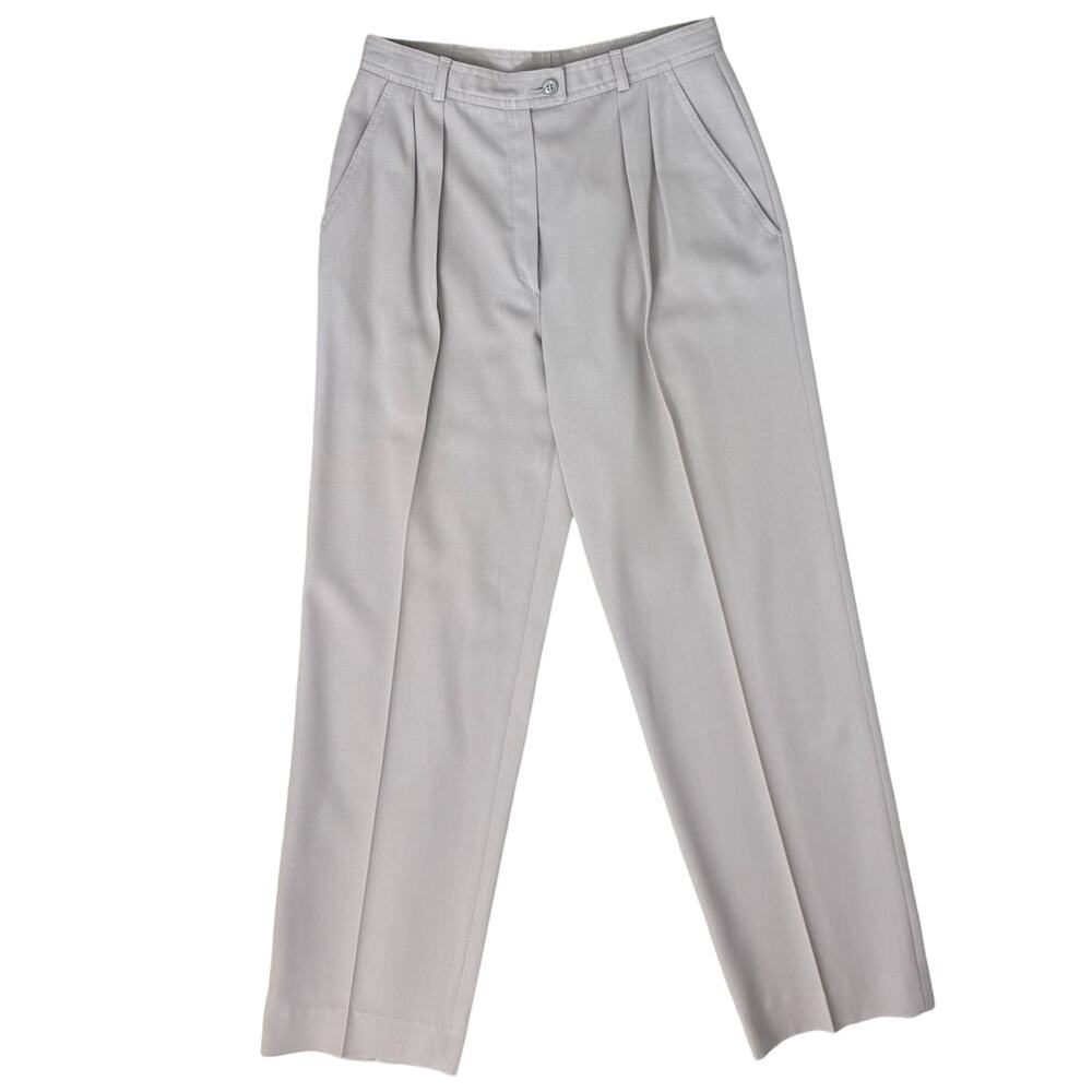 Vintage 70s Light Gray Le Painty High Waisted Tapered Pleated Pants size 24